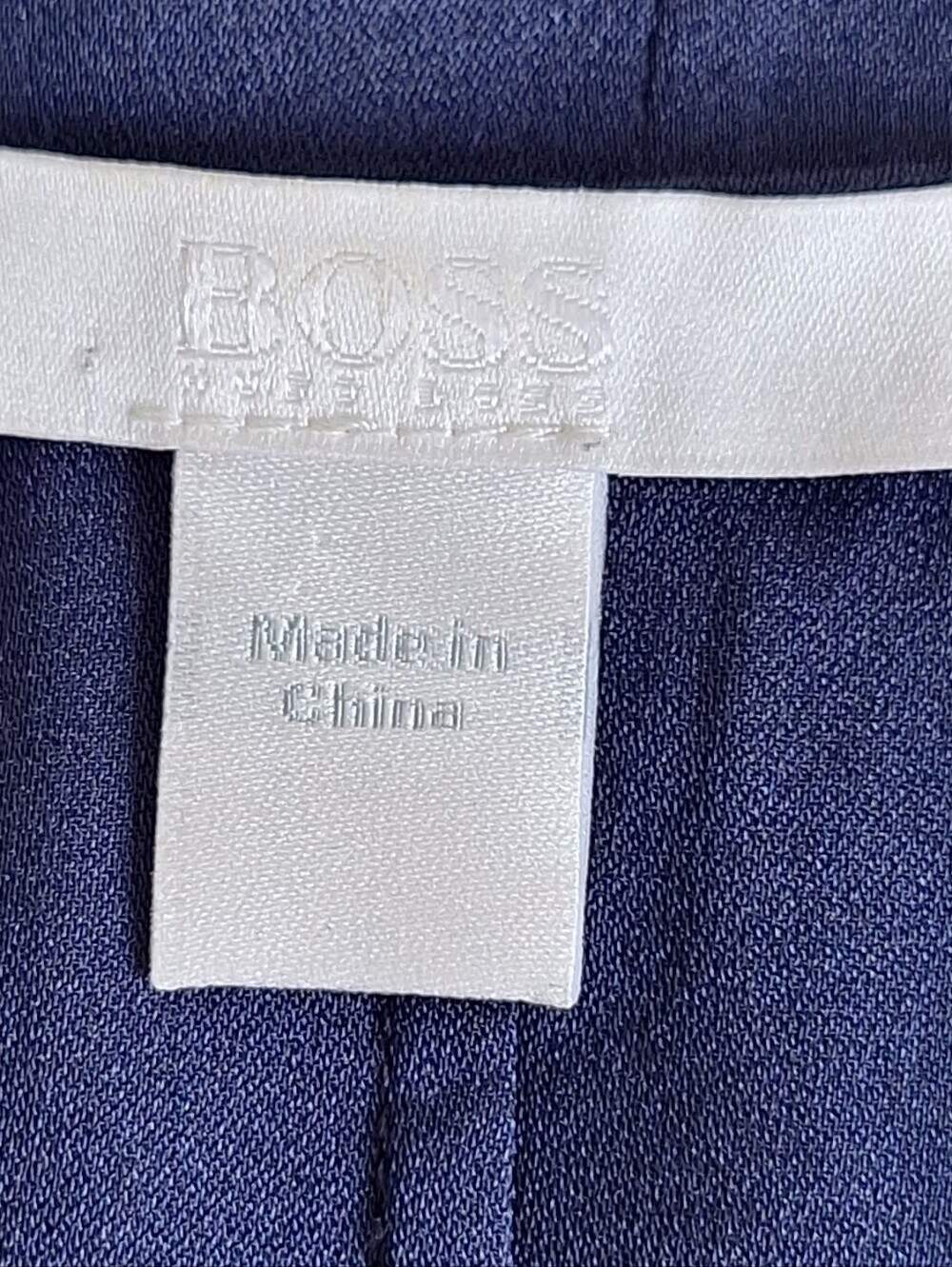 SILK Boss Navy Satin Drape-Front Blouse - Picture 5 of 7